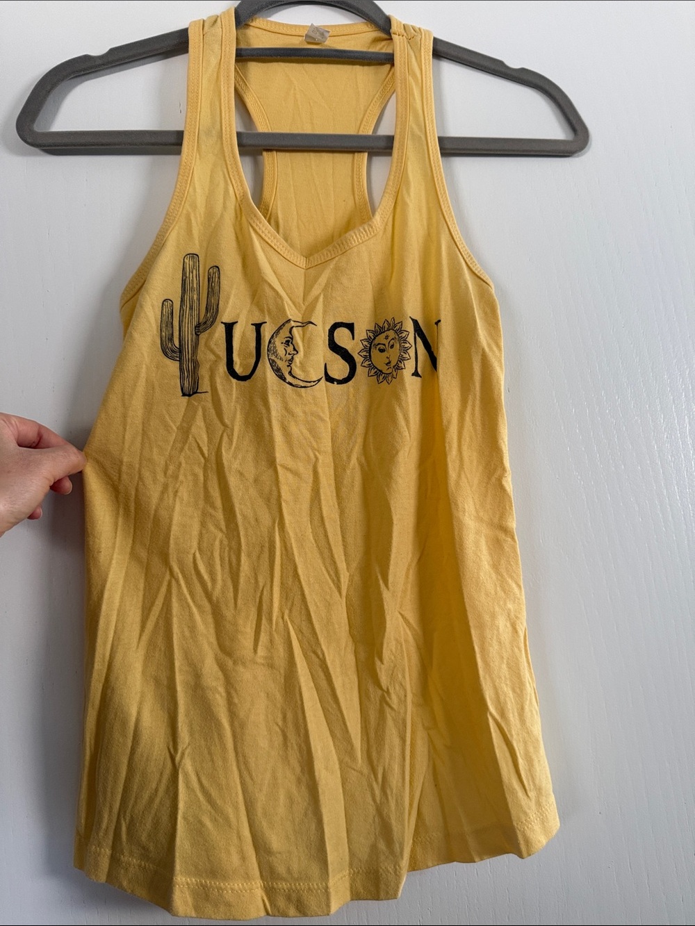 Yellow Tucson Graphic Racerback Tank Top XS